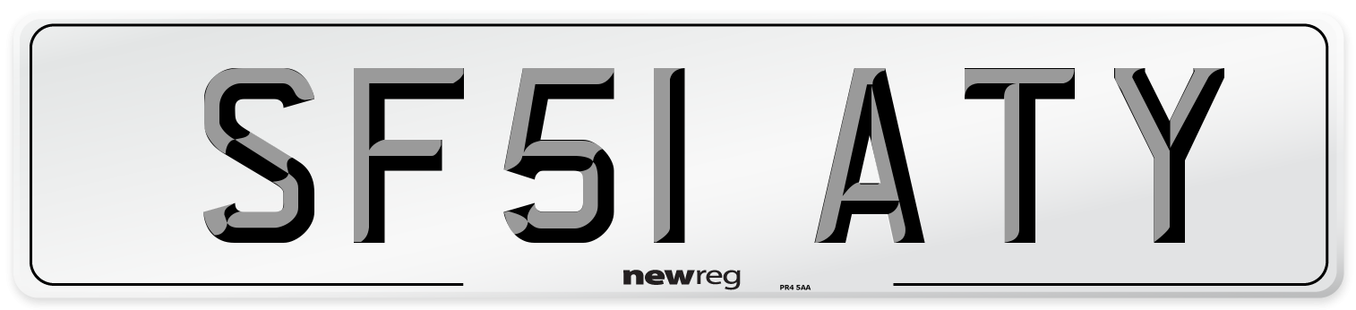 SF51 ATY Number Plate from New Reg